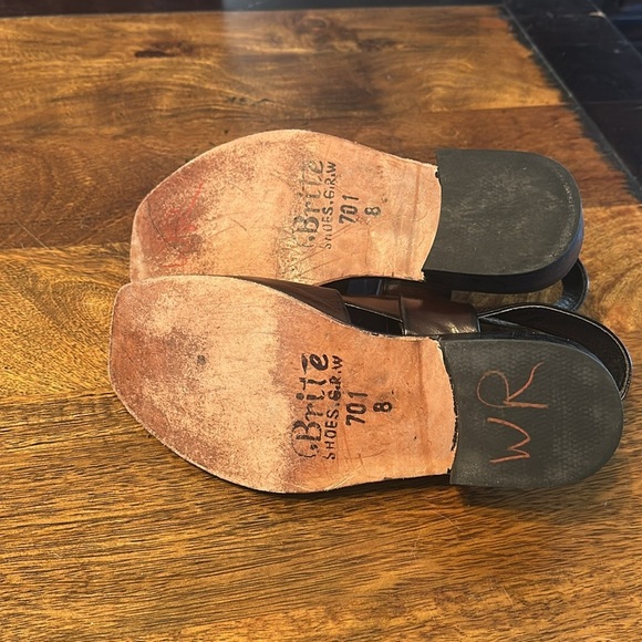 Brite Executive leather open toe shoes size 8 EUC - Picture 4 of 6